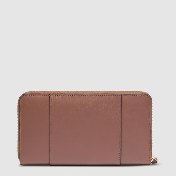 Zip-around women’s wallet with four dividers