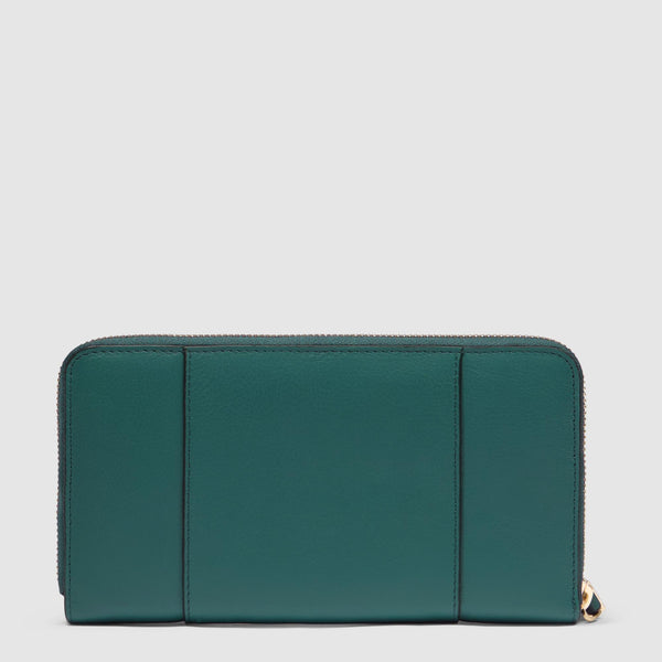 Zip-around women’s wallet with four dividers