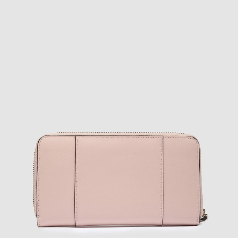 Zip-around women’s wallet with four dividers