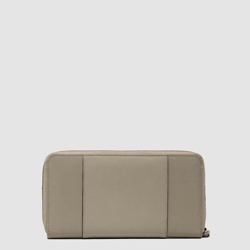 Zip-around women’s wallet with four dividers