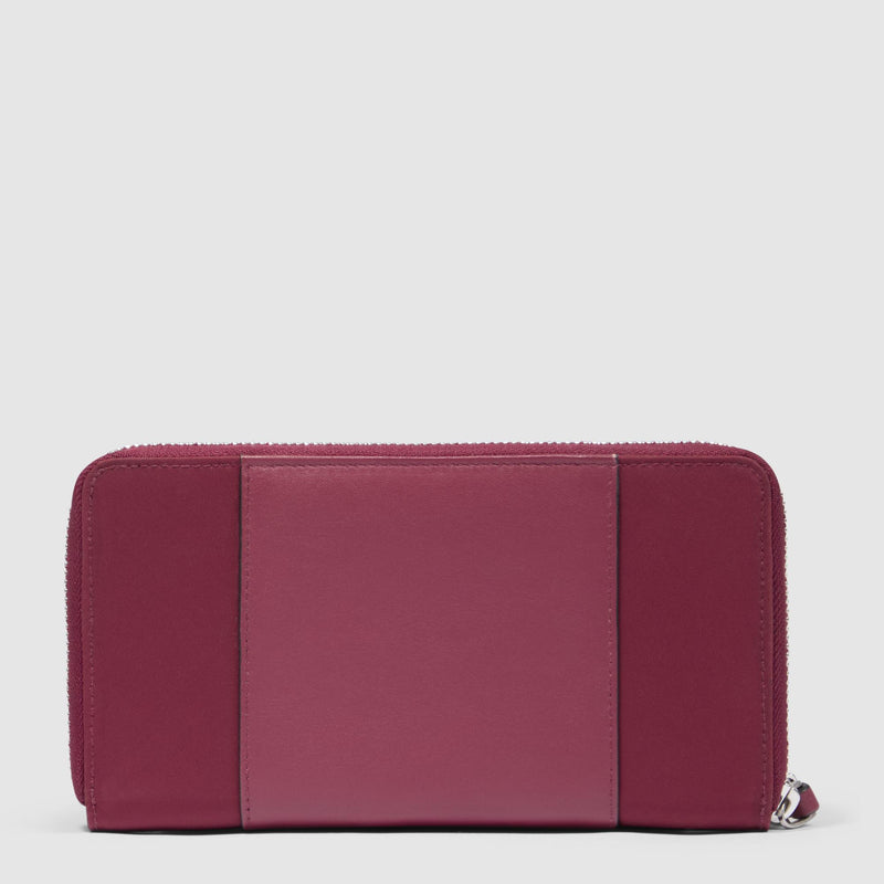 Zip-around women’s wallet with four dividers