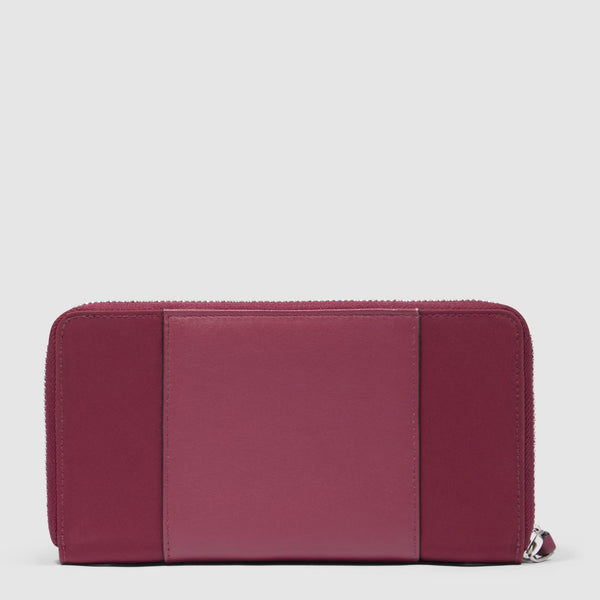 Zip-around women’s wallet with four dividers