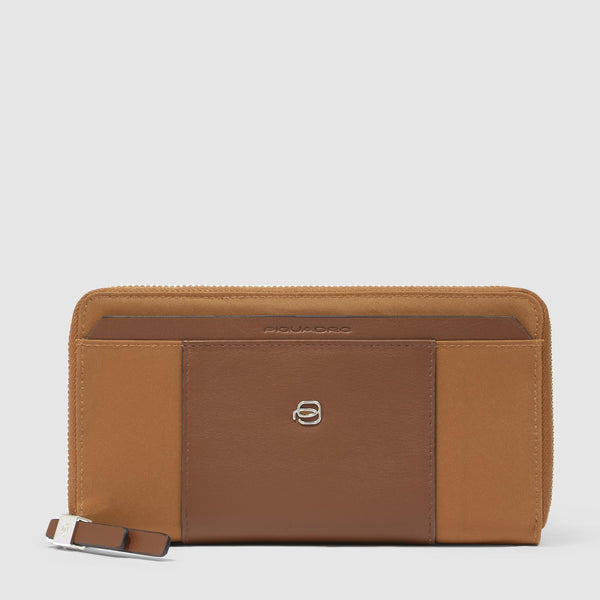 Zip-around women’s wallet with four dividers