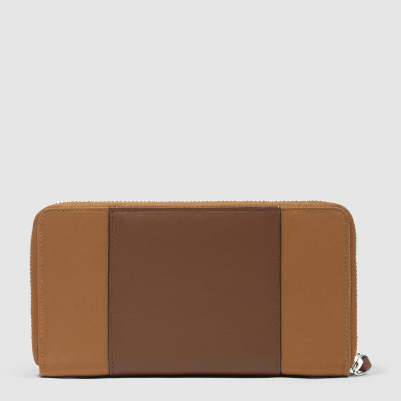 Zip-around women’s wallet with four dividers