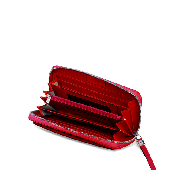 Zip-around women’s wallet with four dividers