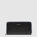 Zip-Around Leather Wallet with 12 Card Slots & RFID