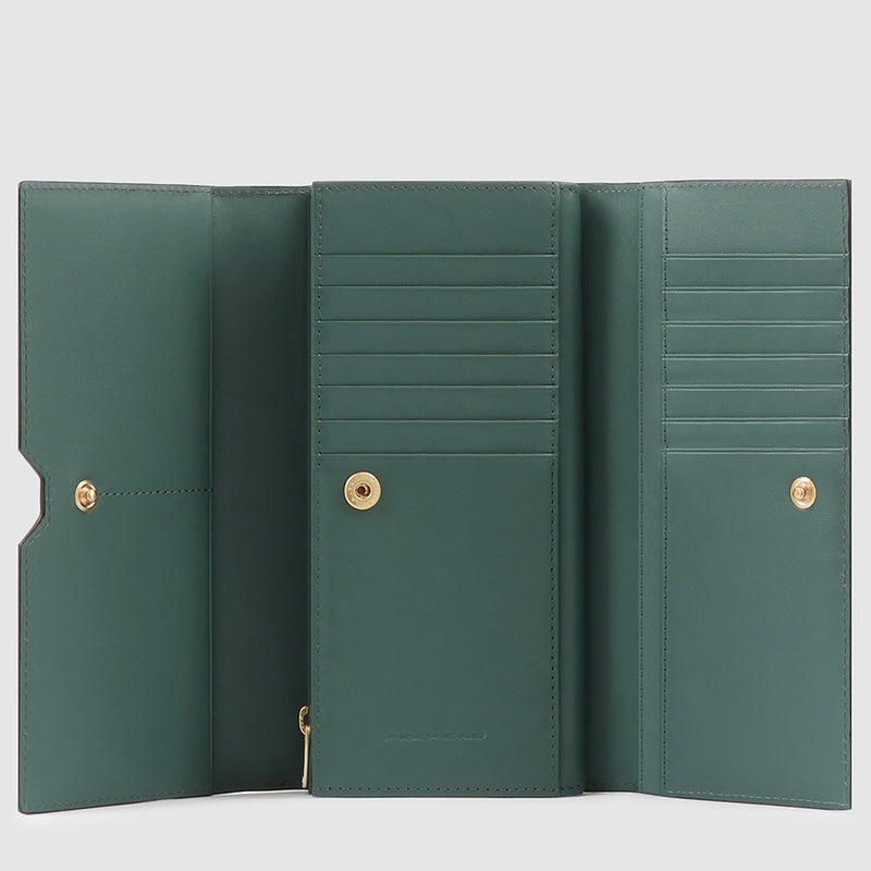 Women’s trifold smartphone wallet with coin pocket