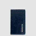 Slim Leather Business Card Holder Blue Square