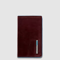 Slim Leather Business Card Holder Blue Square