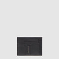 Men's Leather Card Holder with 6 Slots and RFID Protection - Black