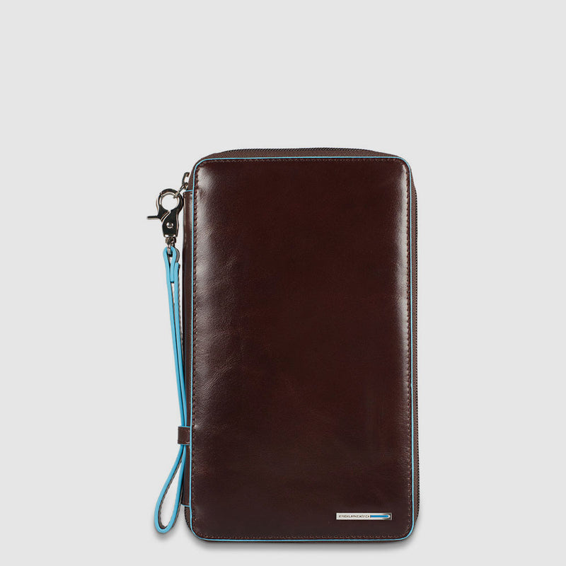 Zip-around travel document holder