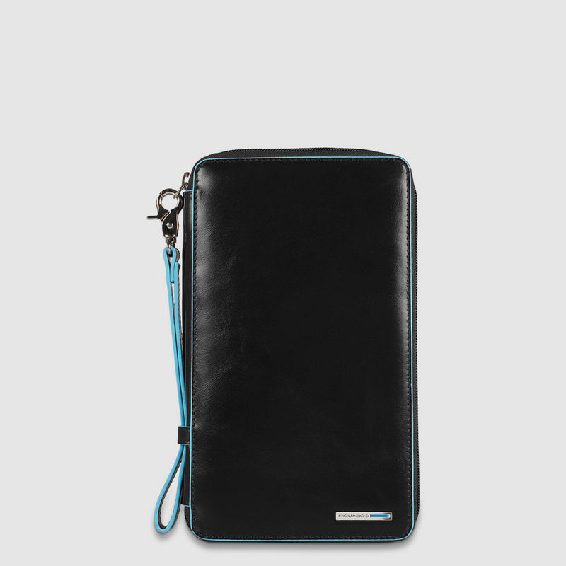 Zip-around travel document holder