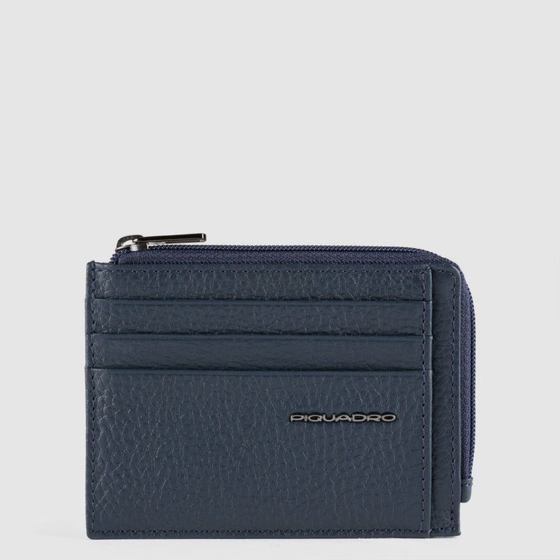 Zipped coin purse with document holder
