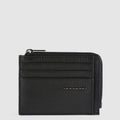 Leather Zip Coin Purse with 6 Card Slots & RFID Protection