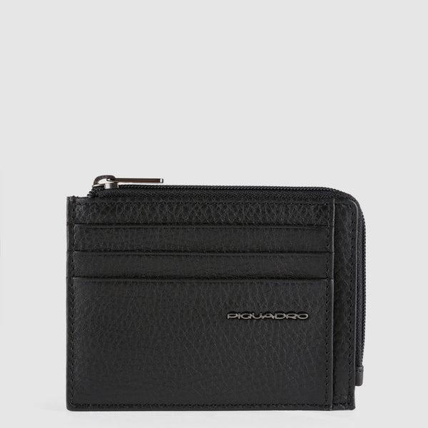 Zipped coin purse with document holder