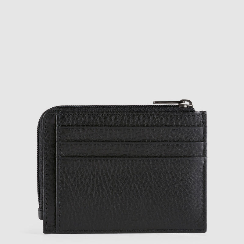 Zipped coin purse with document holder
