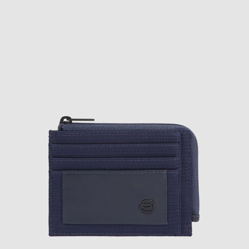 Zipper coin pouch with document holder