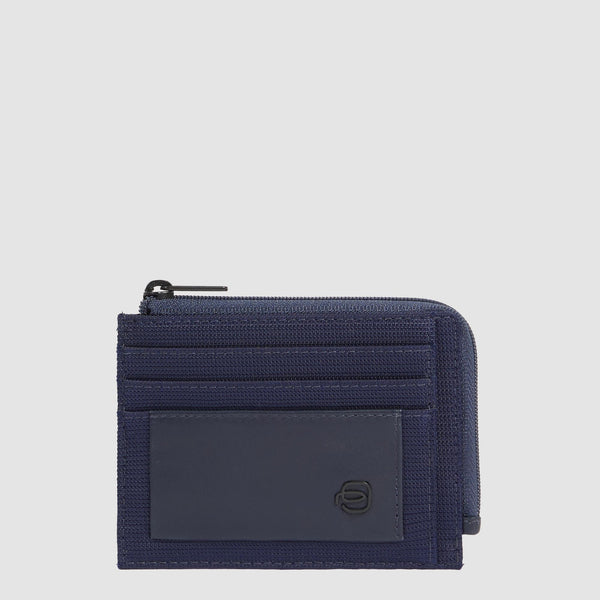 Zipper coin pouch with document holder
