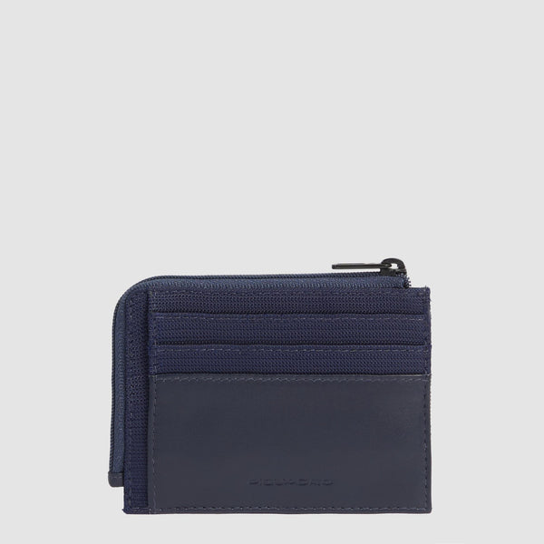 Zipper coin pouch with document holder