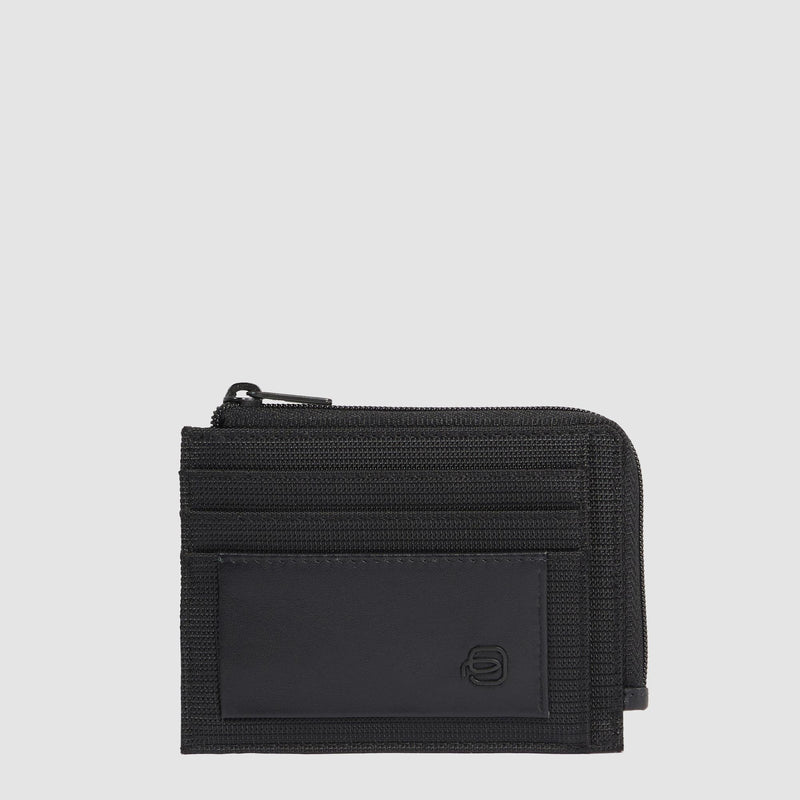 Zipper coin pouch with document holder