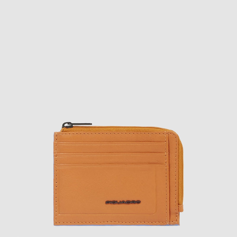 Zipped coin purse with document holder