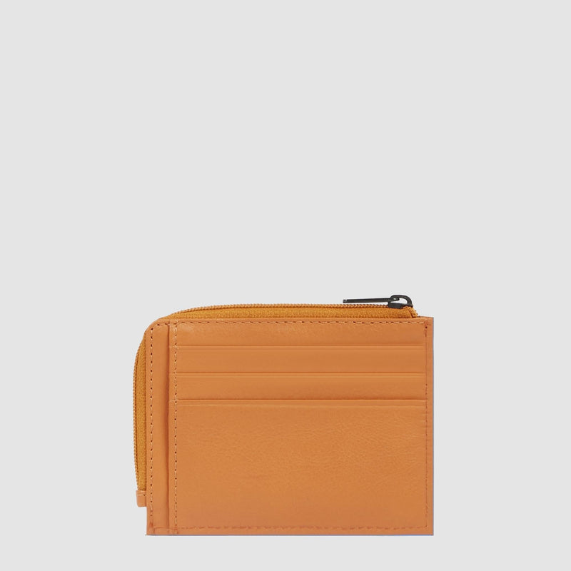 Zipped coin purse with document holder