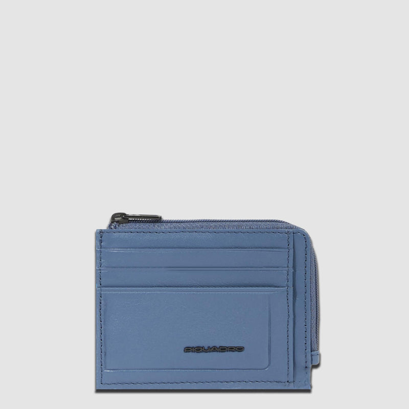Zipped coin purse with document holder