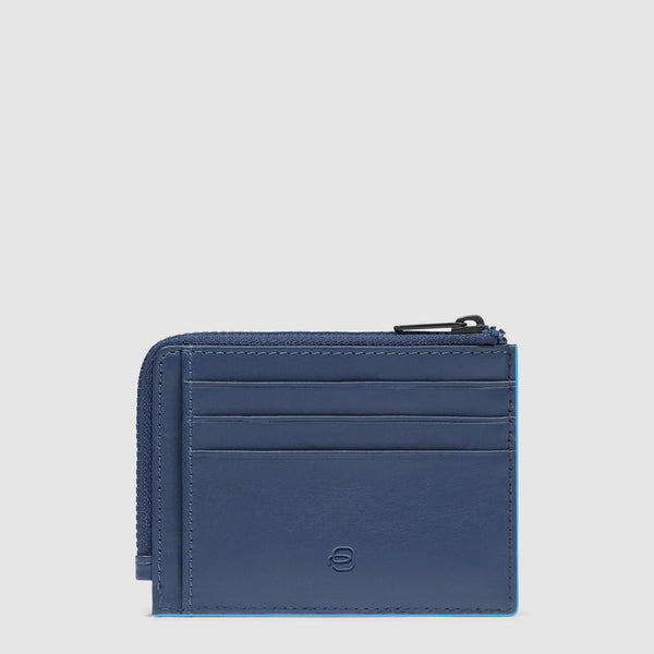 Zipped coin purse with document holder