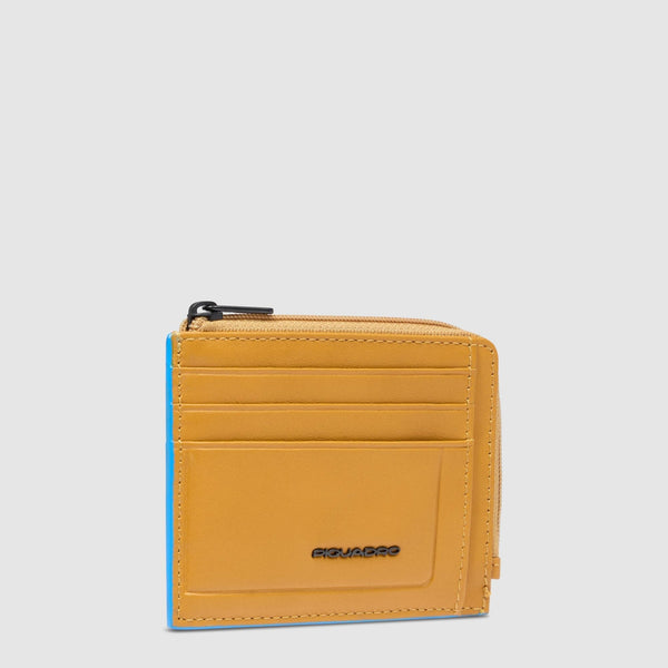 Zipped coin purse with document holder