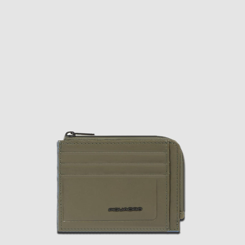 Zipped coin purse with document holder