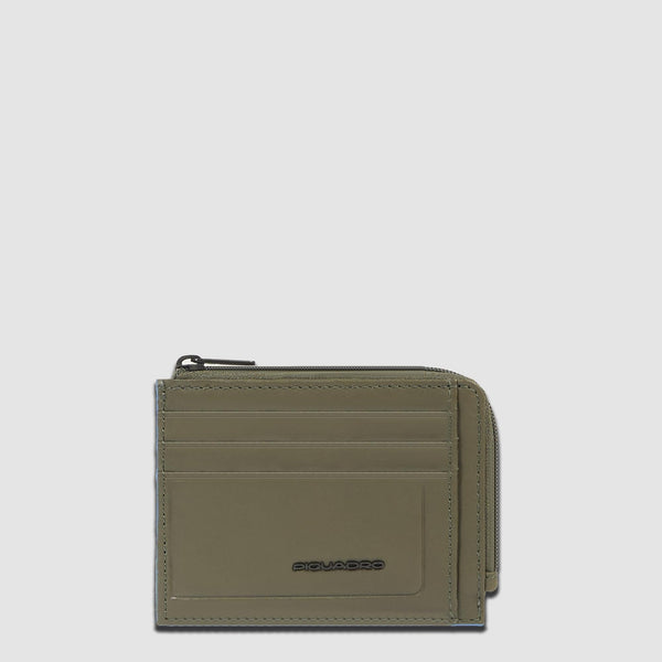 Zipped coin purse with document holder