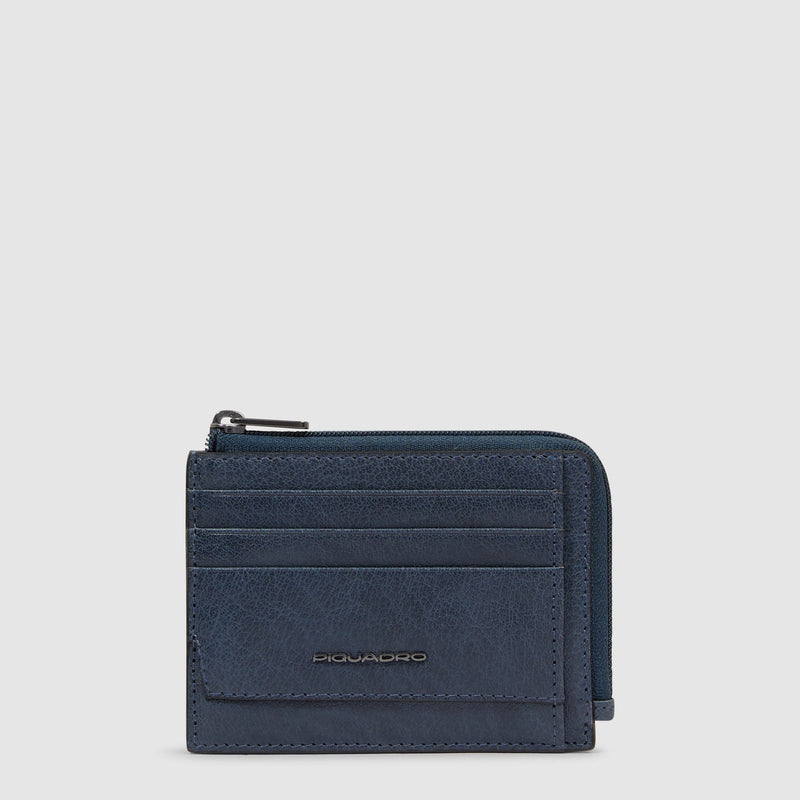 Zipped coin purse with document holder