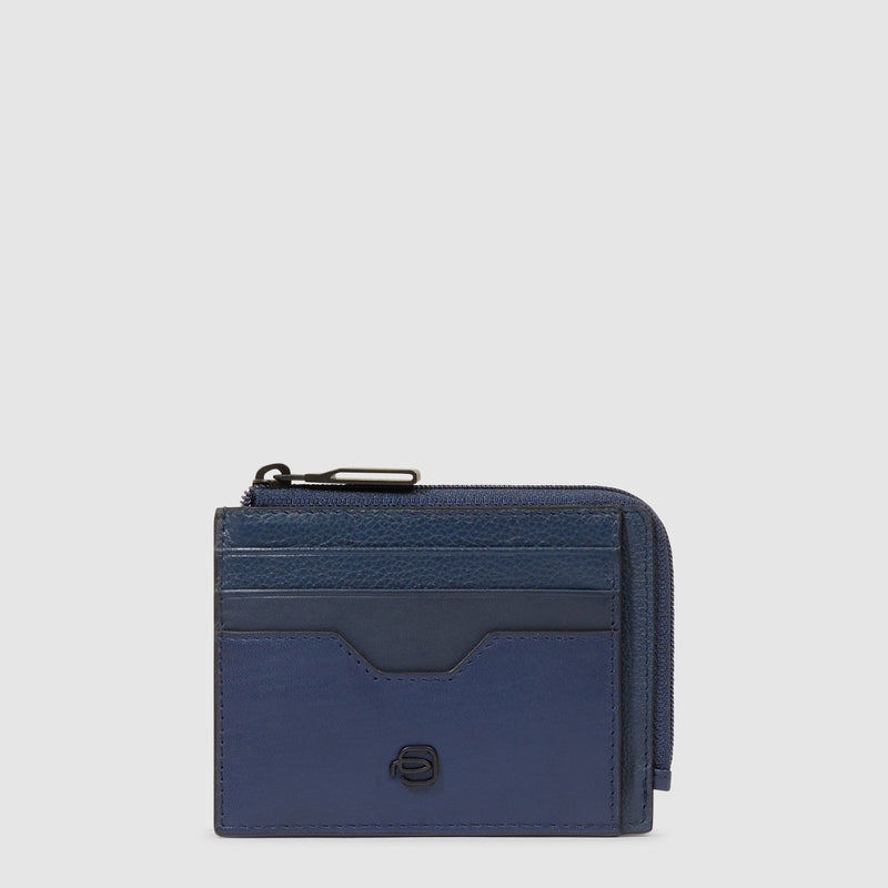 Zipped coin purse with document holder