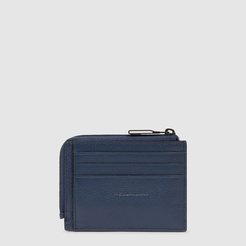 Zipped coin purse with document holder