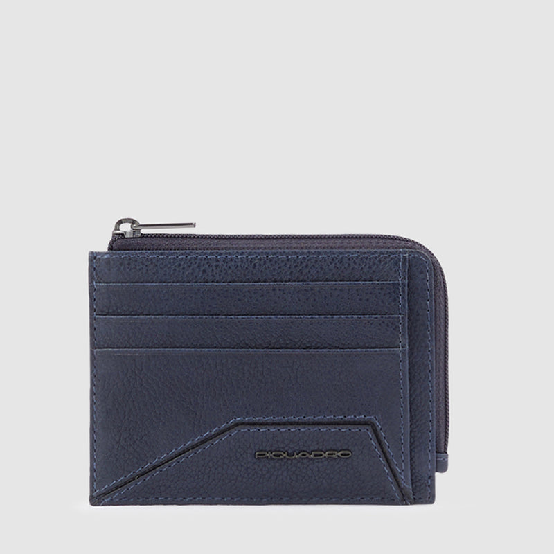 Zipper coin pouch with document holder