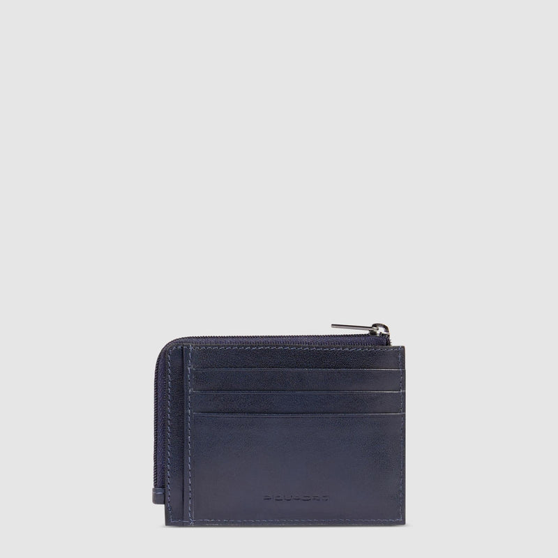 Zipped coin purse with document holder