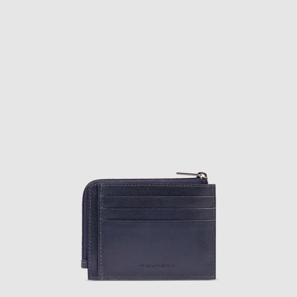 Zipped coin purse with document holder