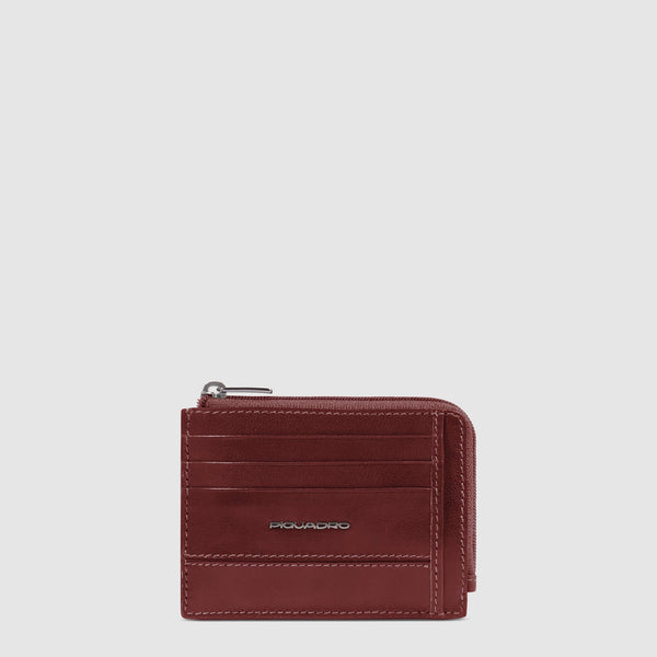 Zipped coin purse with document holder