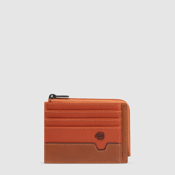 Zipped coin purse with document holder