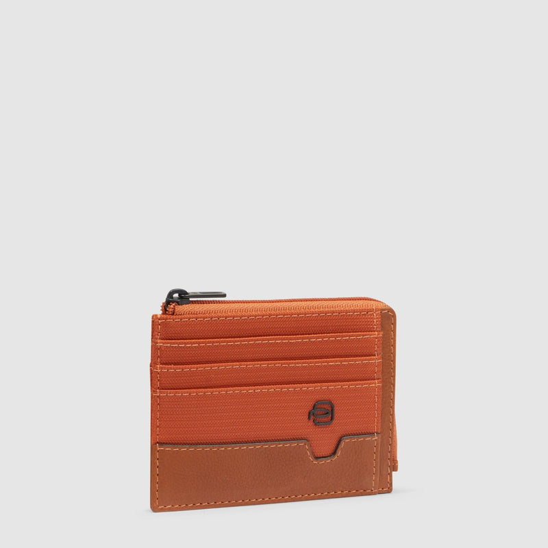 Zipped coin purse with document holder