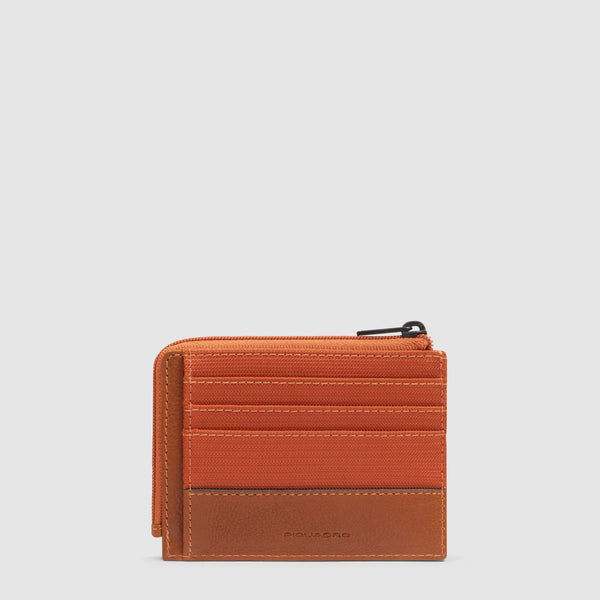 Zipped coin purse with document holder