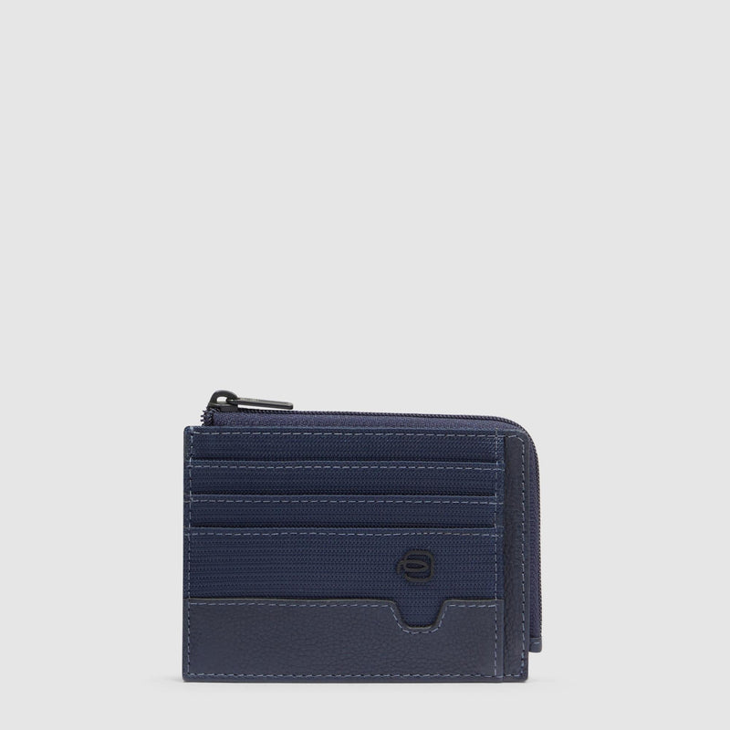 Zipped coin purse with document holder