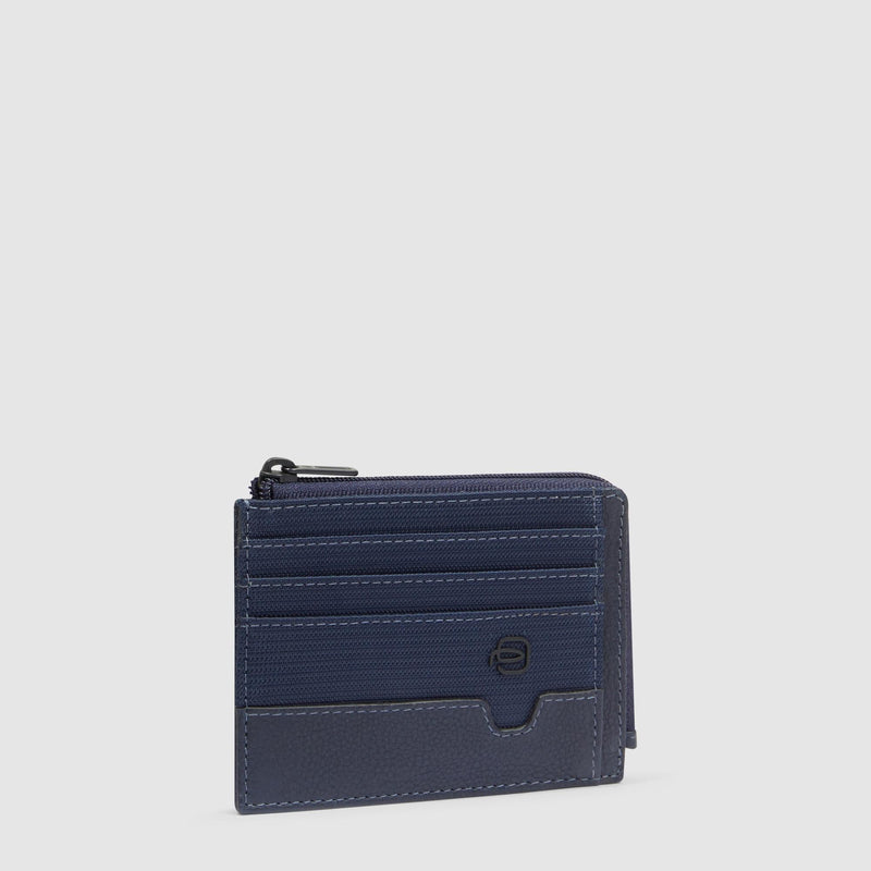 Zipped coin purse with document holder