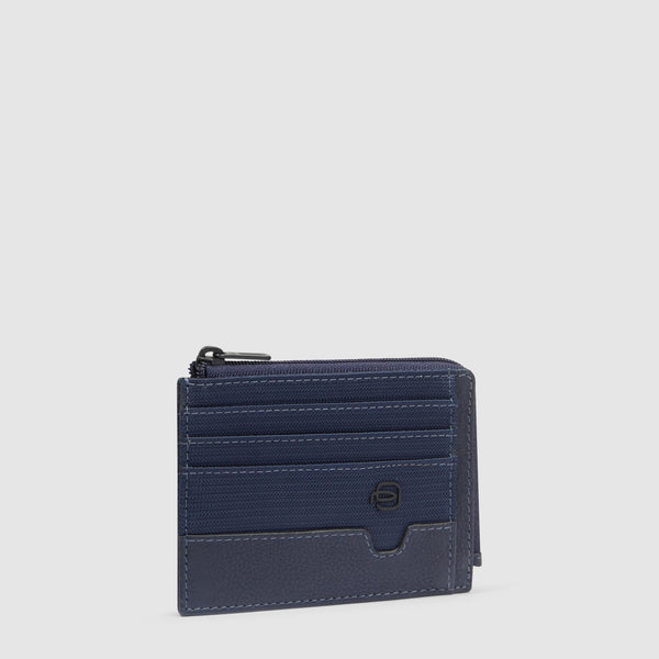 Zipped coin purse with document holder