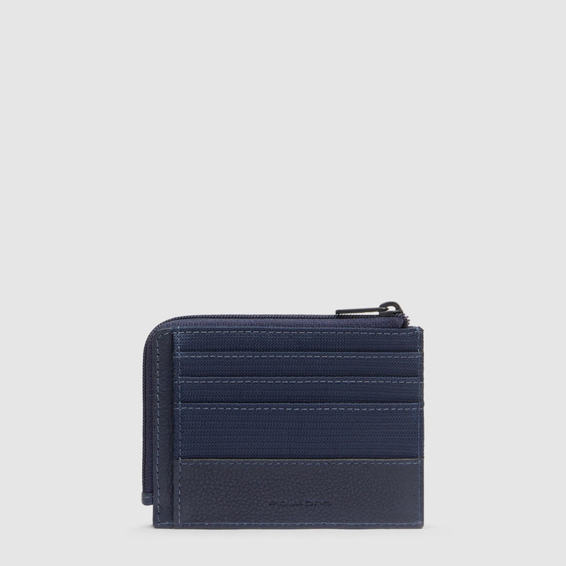 Zipped coin purse with document holder