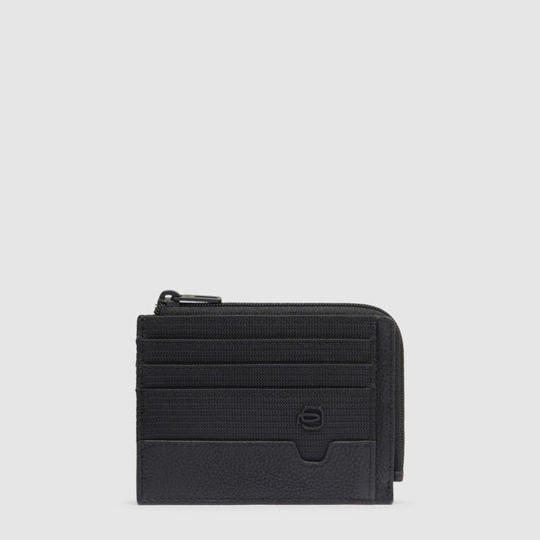 Zipped coin purse with document holder