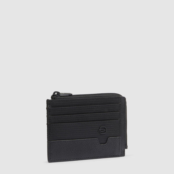 Zipped coin purse with document holder