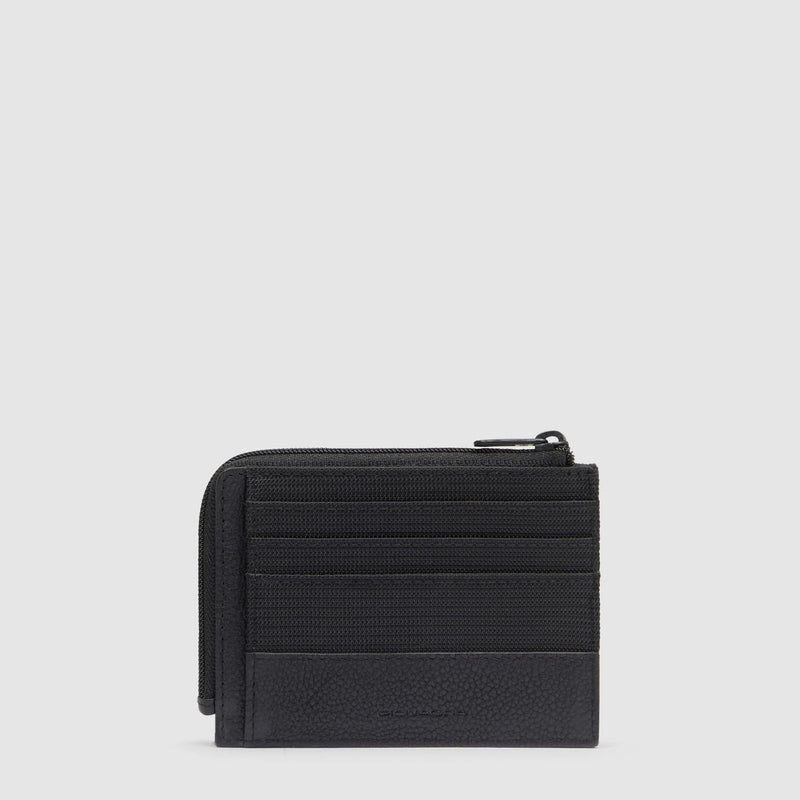 Zipped coin purse with document holder