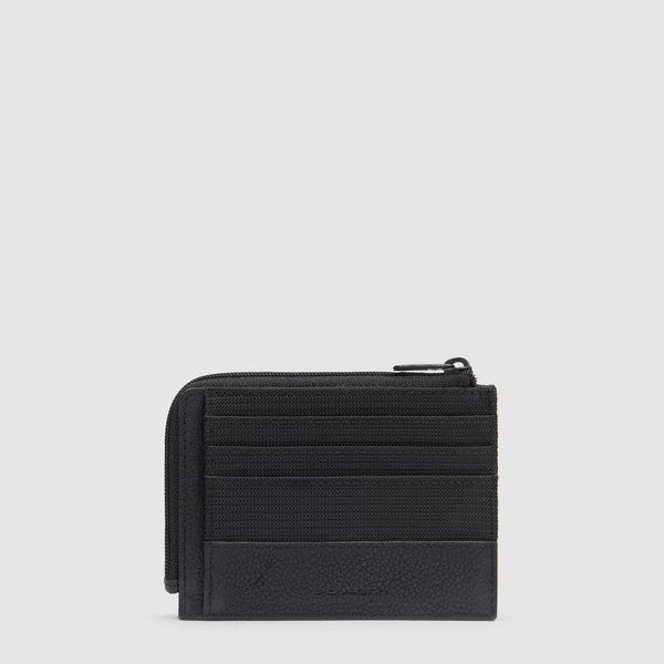 Zipped coin purse with document holder