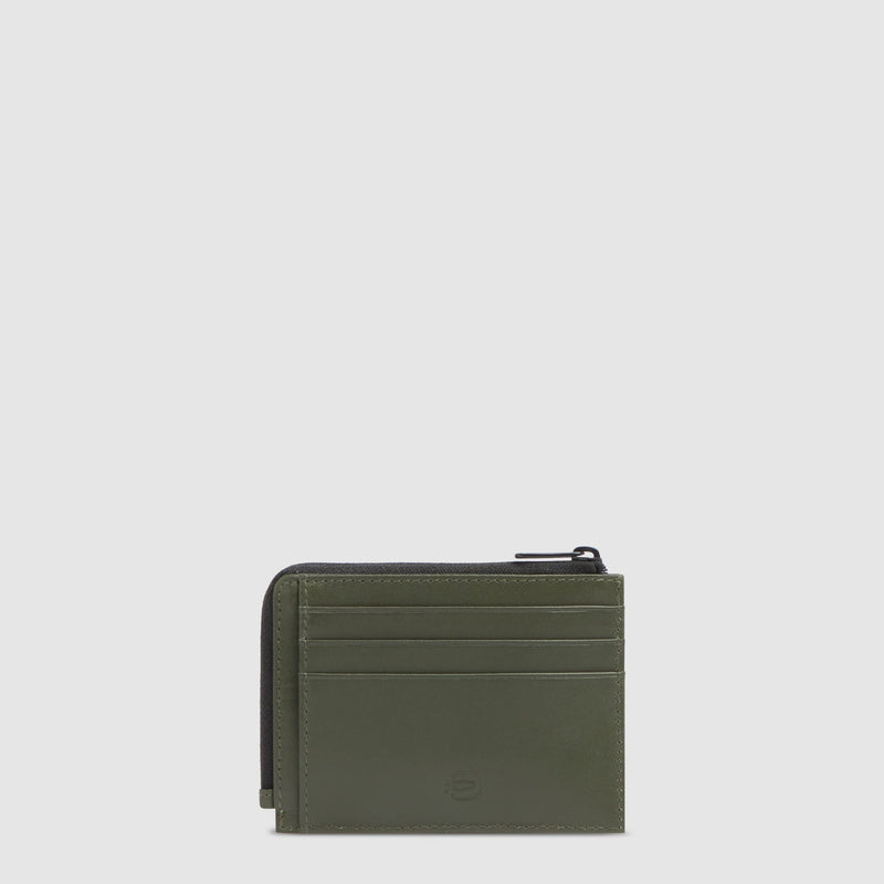 Leather Coin Purse with 6 Card Slots and RFID Protection